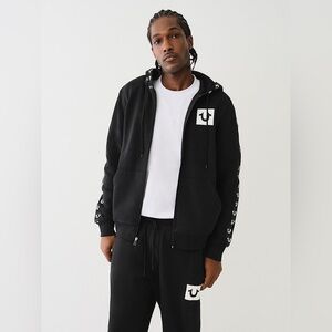 True Religion LOGO TAPE TRIM ZIP HOODIE XL